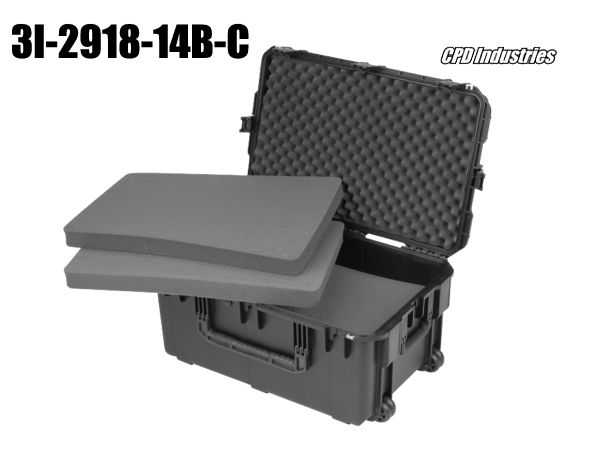 skb case with cubed foam layers